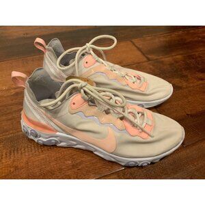 Nike Womens React Element 55 BQ2728-601 White Running Shoes Sneakers Size 9